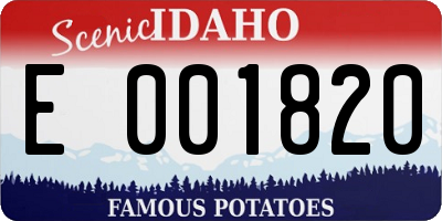 ID license plate E001820