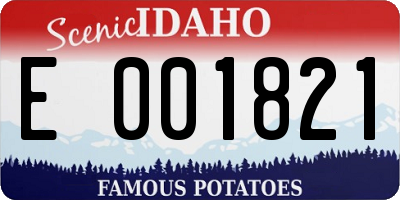 ID license plate E001821