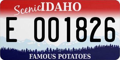 ID license plate E001826