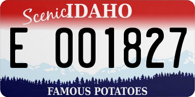 ID license plate E001827