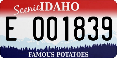 ID license plate E001839