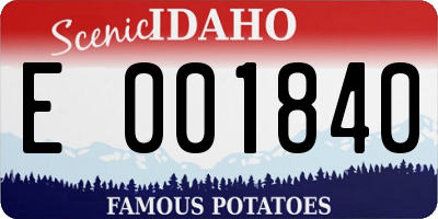 ID license plate E001840