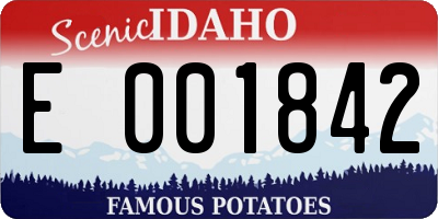 ID license plate E001842