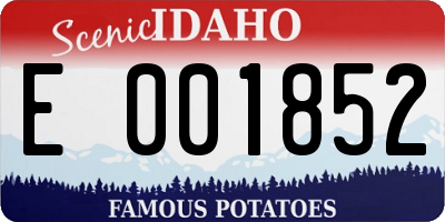 ID license plate E001852