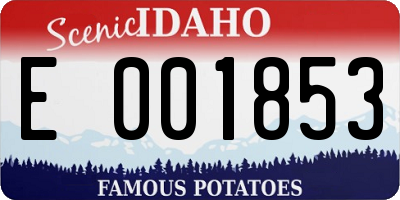 ID license plate E001853