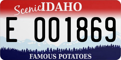 ID license plate E001869