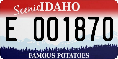 ID license plate E001870