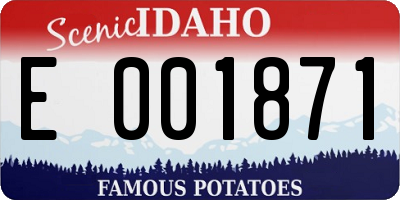 ID license plate E001871