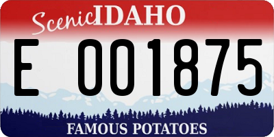 ID license plate E001875