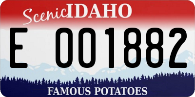 ID license plate E001882