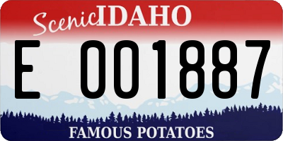 ID license plate E001887