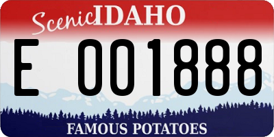 ID license plate E001888