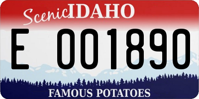 ID license plate E001890