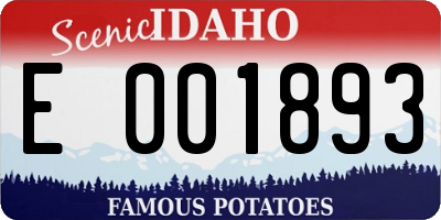 ID license plate E001893