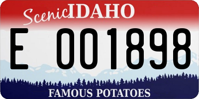 ID license plate E001898