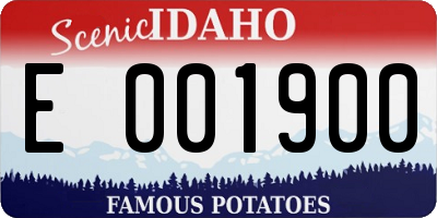 ID license plate E001900