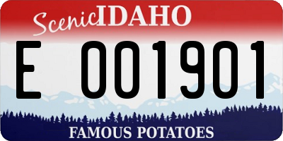 ID license plate E001901
