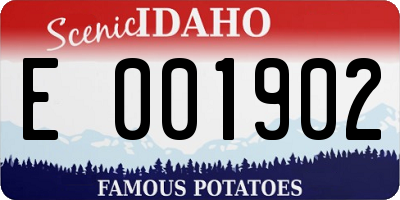 ID license plate E001902