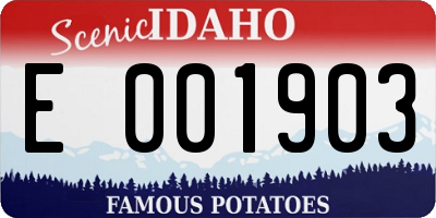 ID license plate E001903