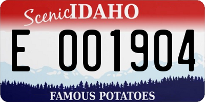 ID license plate E001904