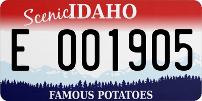 ID license plate E001905