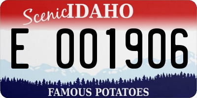 ID license plate E001906