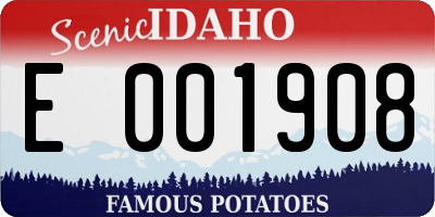 ID license plate E001908