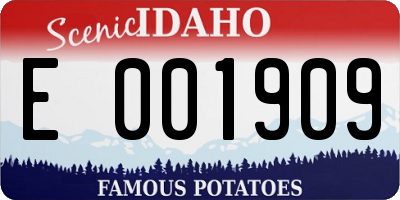 ID license plate E001909