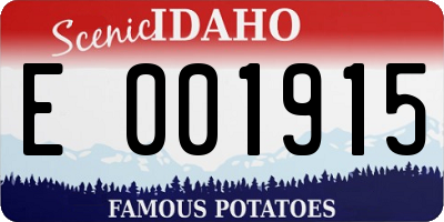 ID license plate E001915