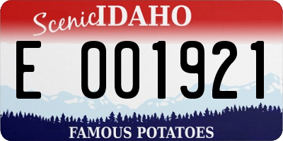 ID license plate E001921