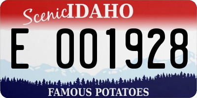 ID license plate E001928