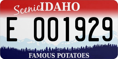 ID license plate E001929