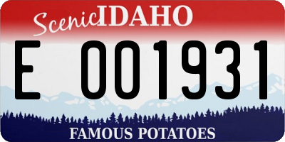 ID license plate E001931