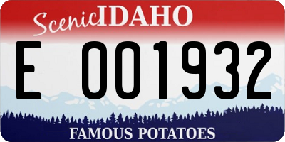 ID license plate E001932