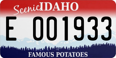 ID license plate E001933