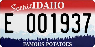 ID license plate E001937