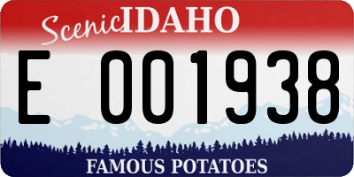 ID license plate E001938