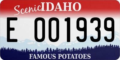 ID license plate E001939