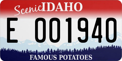 ID license plate E001940