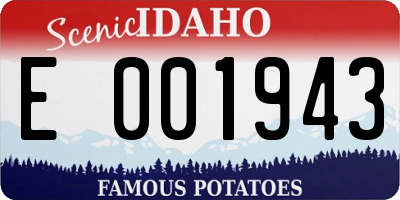 ID license plate E001943