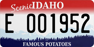 ID license plate E001952