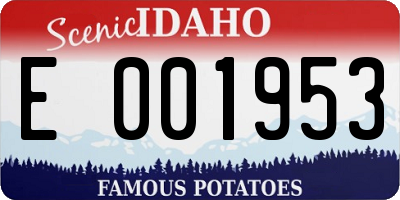 ID license plate E001953