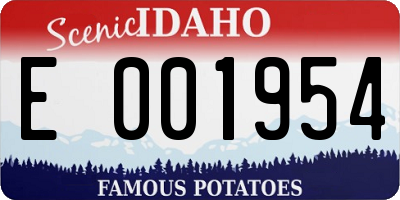 ID license plate E001954