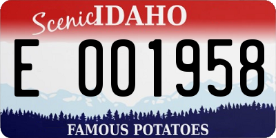 ID license plate E001958