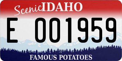 ID license plate E001959