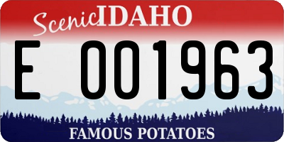 ID license plate E001963