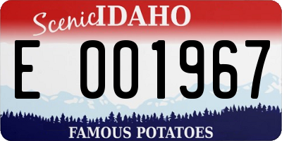 ID license plate E001967