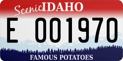 ID license plate E001970