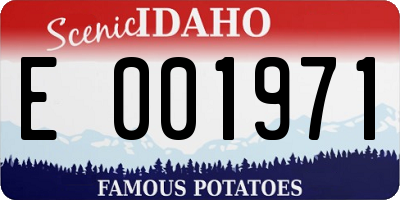 ID license plate E001971