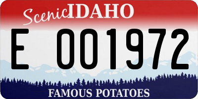 ID license plate E001972